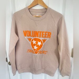 Volunteer Traditions Small Tennessee Tristar  Tan Crewneck Sweatshirt